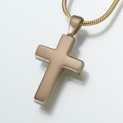 brass cross cremation pendant necklace